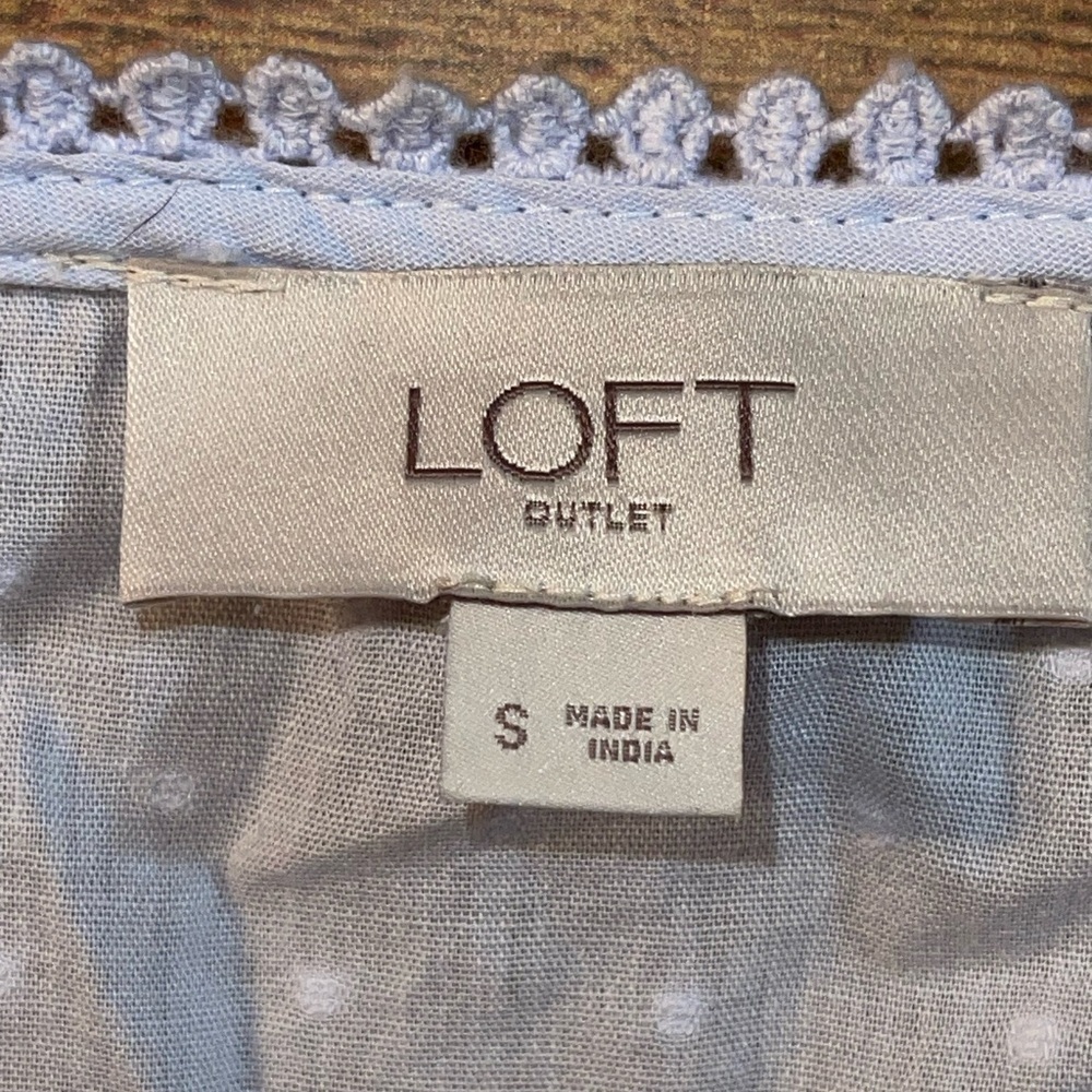 Loft polka dot ruffle blouse - Picture 3 of 5